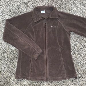 Columbia fleece zip up brown